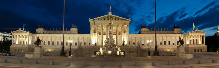 Österreichisches Parlament in Wien, Landeshauptstadt von Wien.