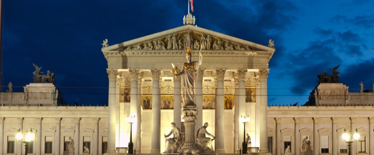 Österreichisches Parlament in Wien, Landeshauptstadt von Wien.